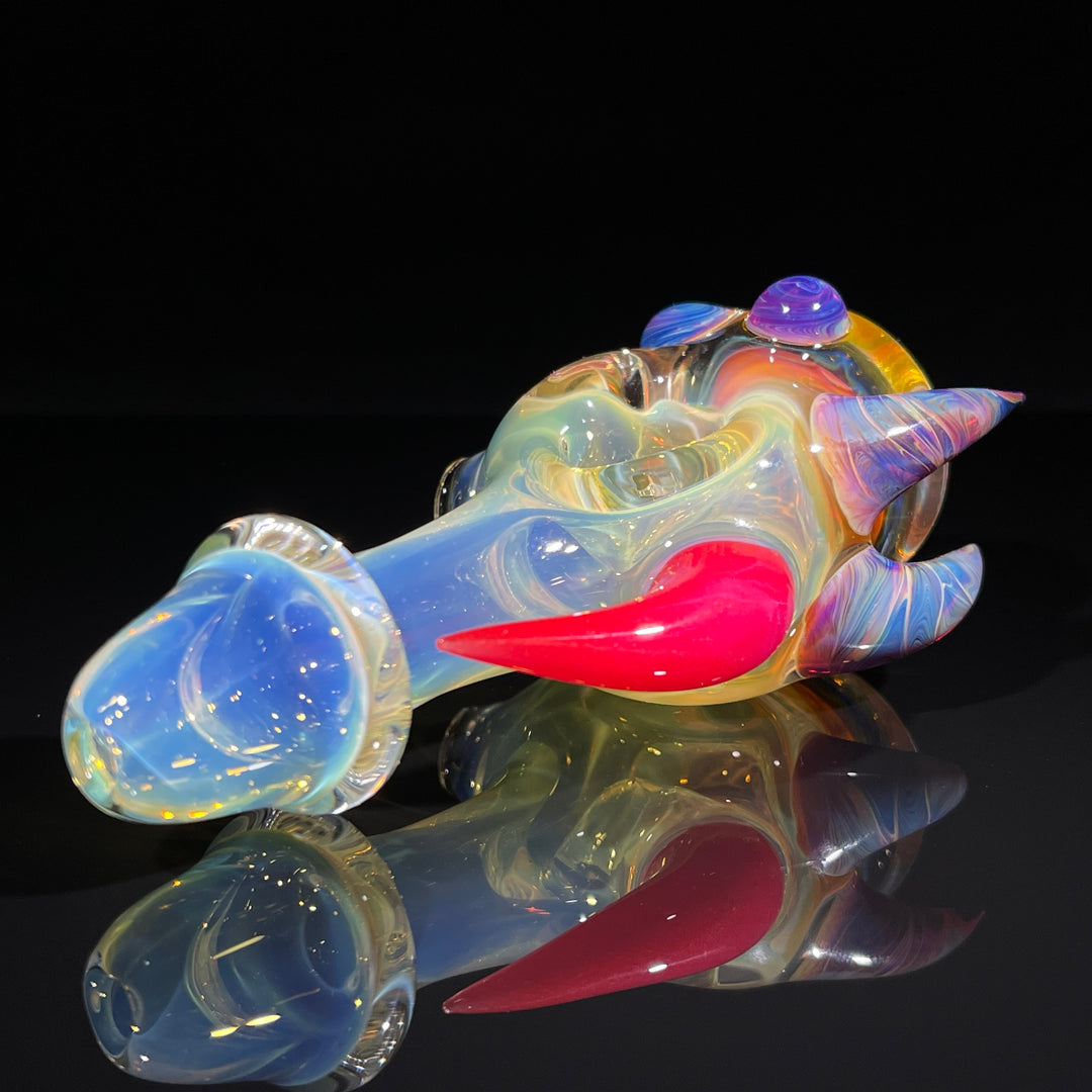 Horned Fume Honeycomb Spoon Glass Pipe Catfish Glass