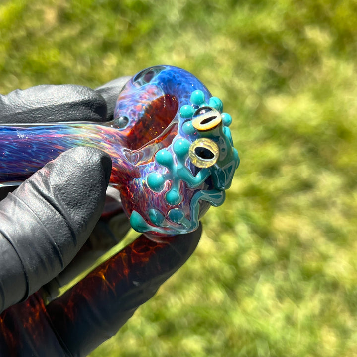 Purple Magic Frog Spoon Glass Pipe Beezy Glass   