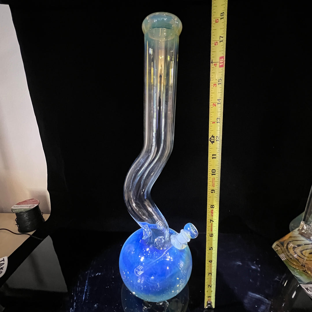 18" Fumed Zig Zag Bubble Bong Glass Pipe Mary Jane's Glass   