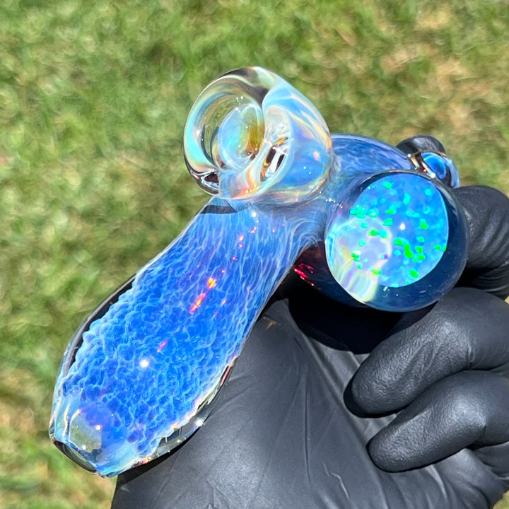 Purple Nebula Drop Hammer with Opal Coin Glass Pipe Tako Glass   