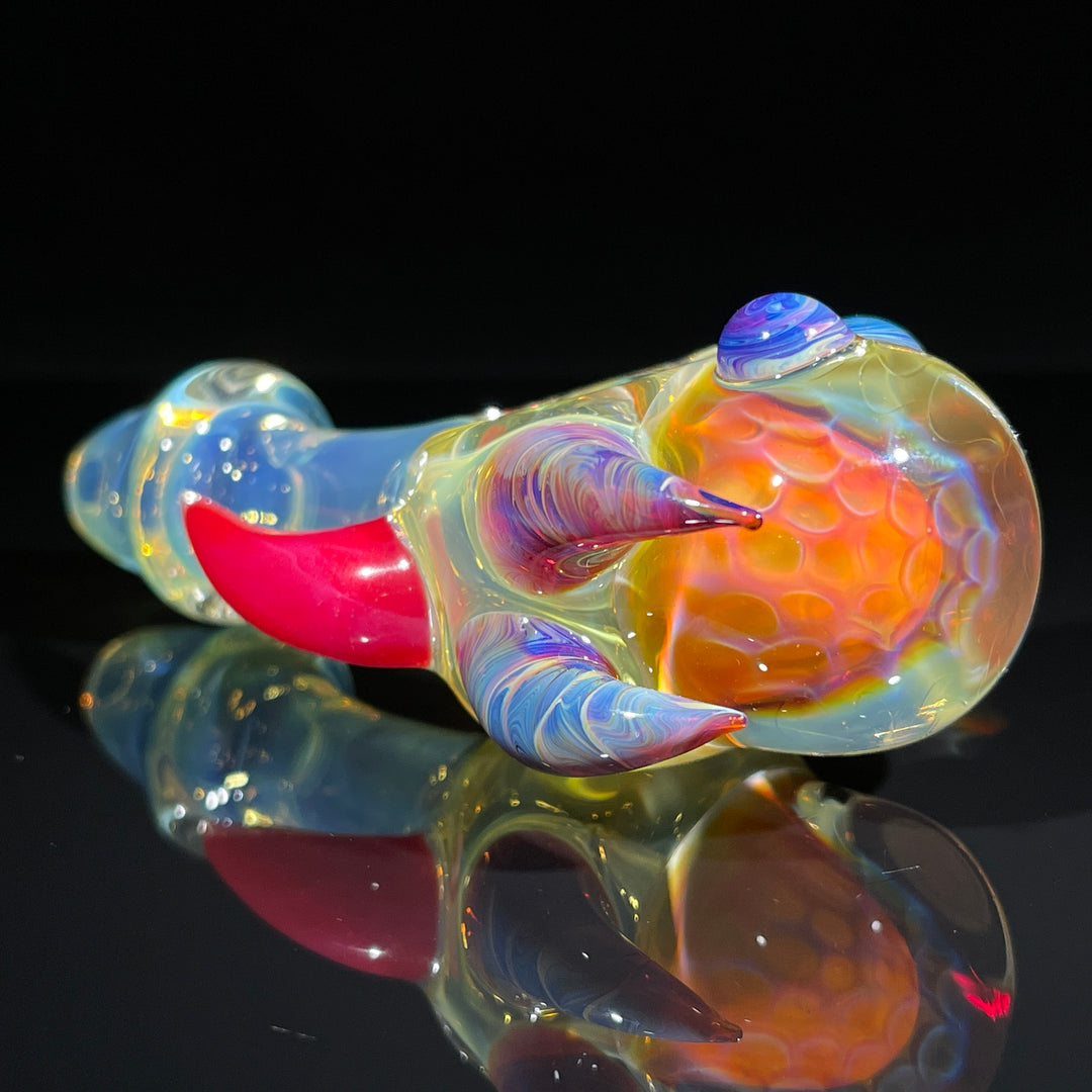 Horned Fume Honeycomb Spoon Glass Pipe Catfish Glass