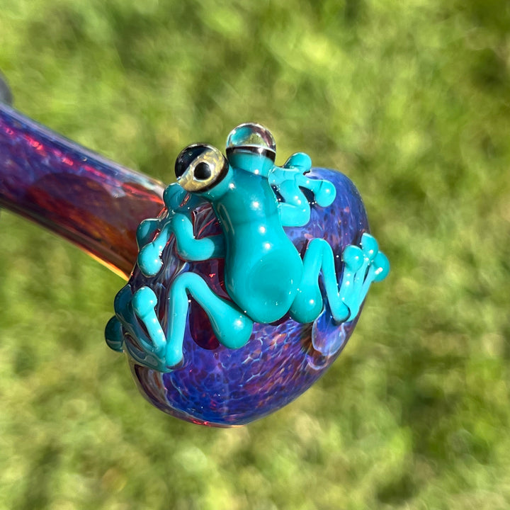 Purple Magic Frog Spoon Glass Pipe Beezy Glass   