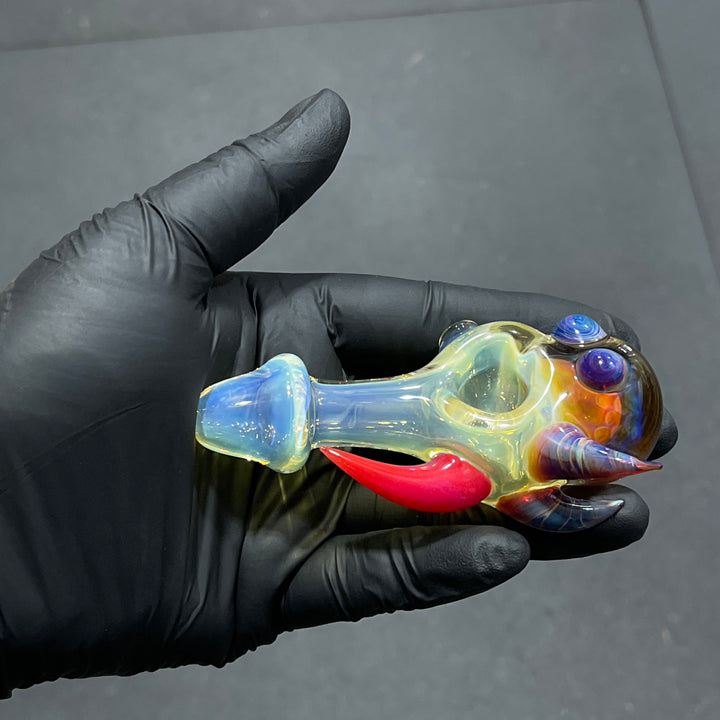 Horned Fume Honeycomb Spoon Glass Pipe Catfish Glass