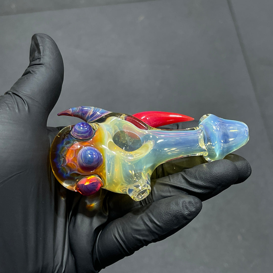 Horned Fume Honeycomb Spoon Glass Pipe Catfish Glass