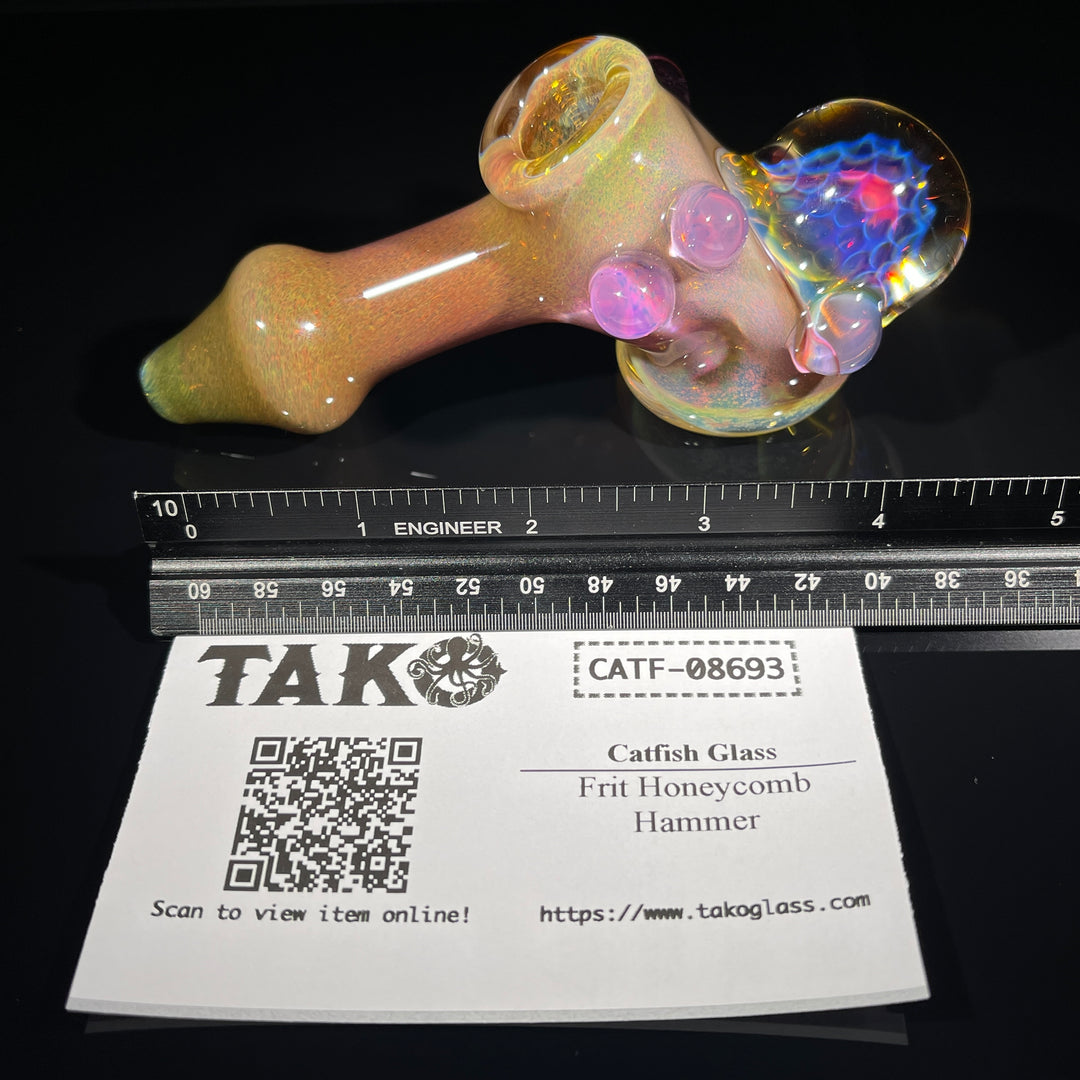 Frit Honeycomb Hammer Glass Pipe Catfish Glass