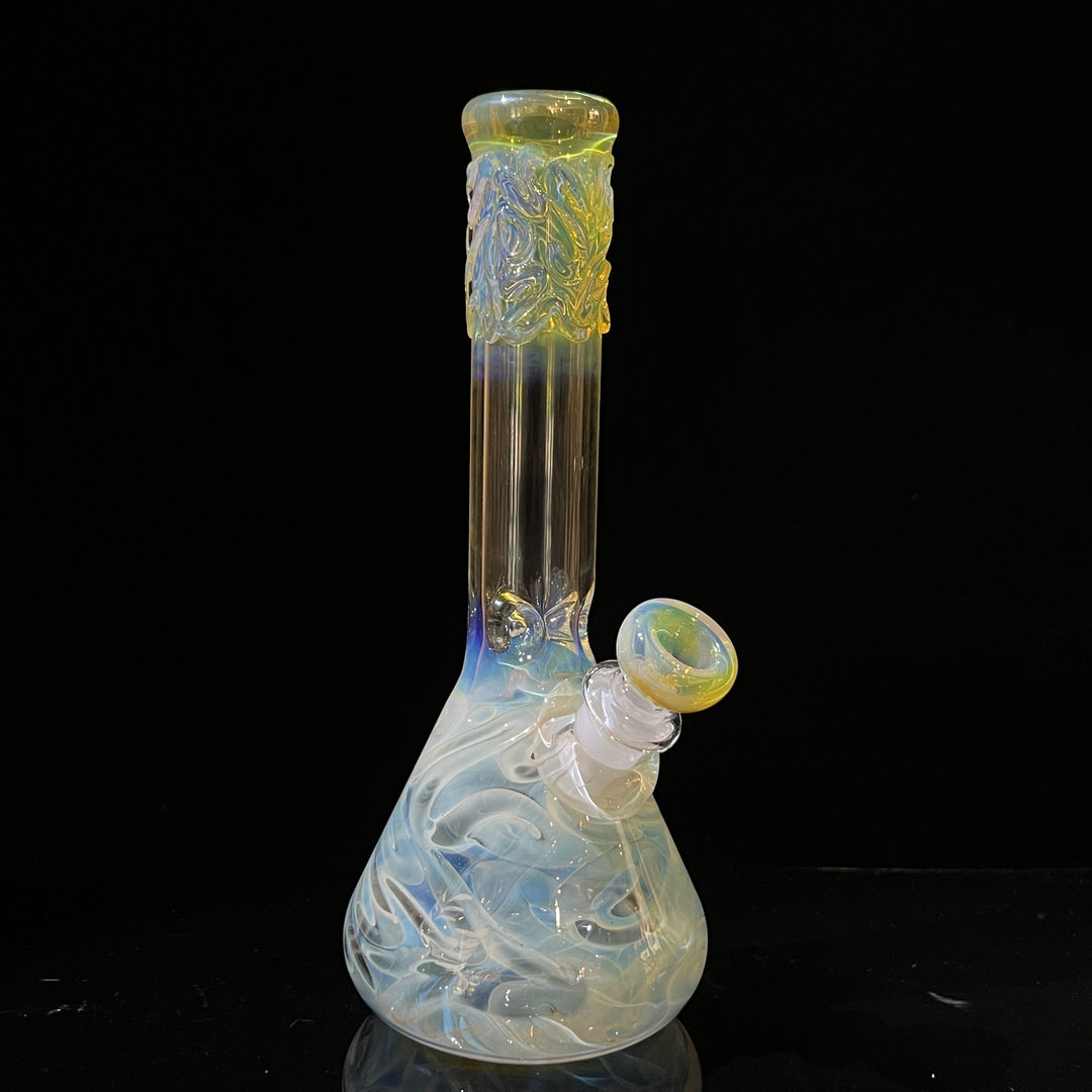 9" Fumed Squiggle Beaker Bong Glass Pipe Mary Jane's Glass   