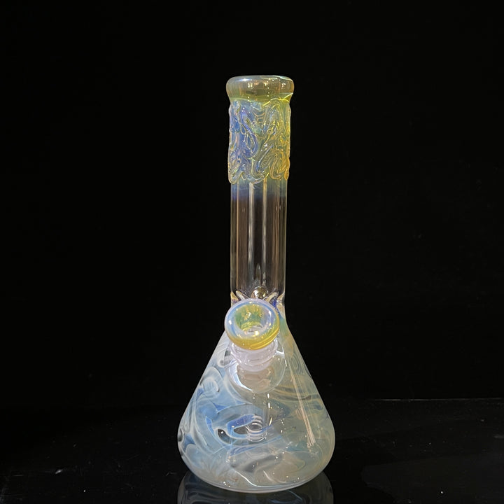 9" Fumed Squiggle Beaker Bong Glass Pipe Mary Jane's Glass   