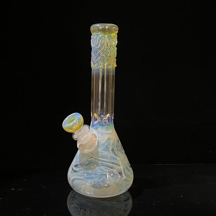 9" Fumed Squiggle Beaker Bong Glass Pipe Mary Jane's Glass   