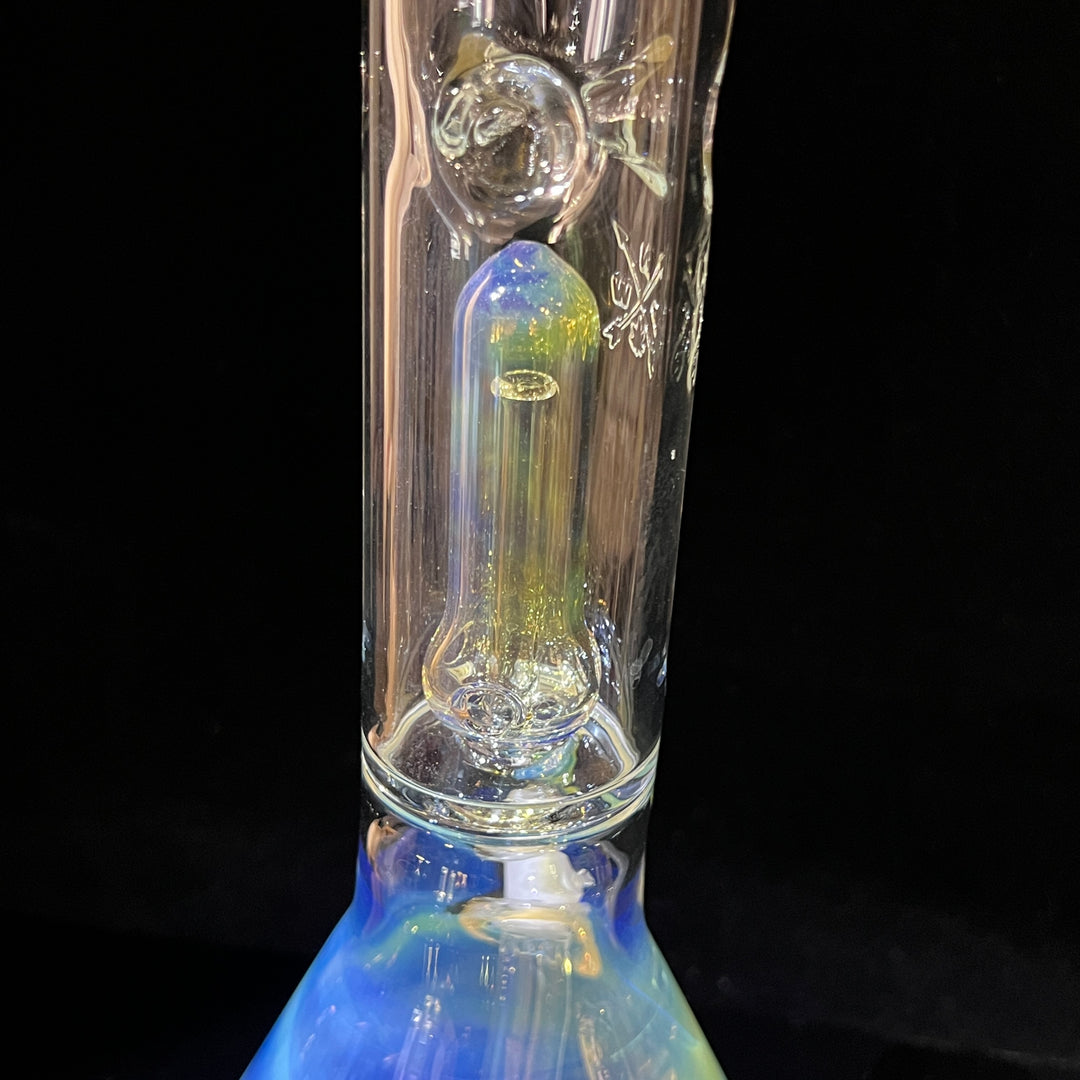 16" Fumed Double Perc with Halo Beaker Glass Pipe Mary Jane's Glass   