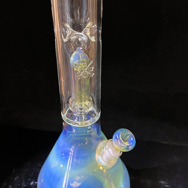 16" Fumed Double Perc with Halo Beaker Glass Pipe Mary Jane's Glass   