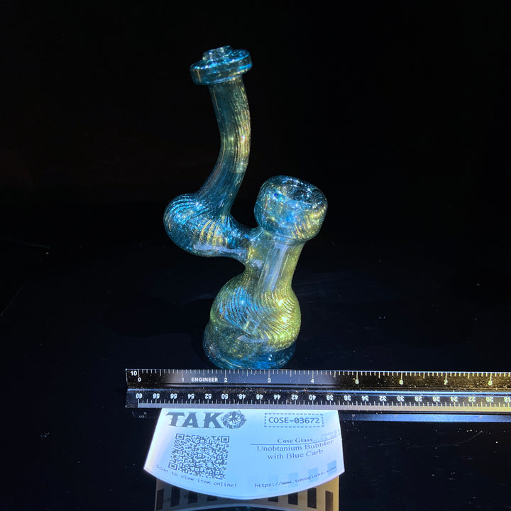 Unobtanium Bubbler with Blue Carb Glass Pipe Cose Glass   