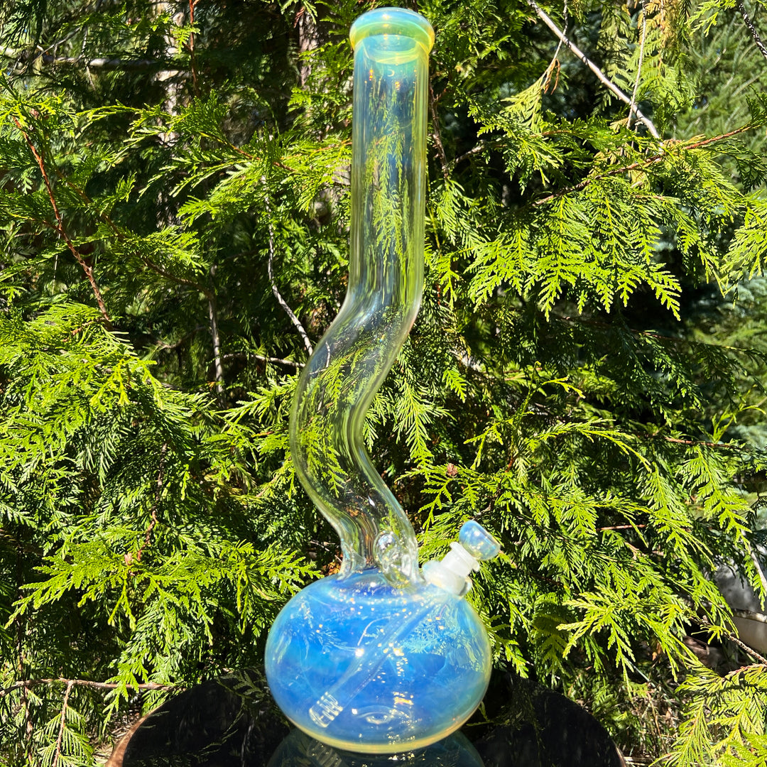 18" Fumed Zig Zag Bubble Bong Glass Pipe Mary Jane's Glass   