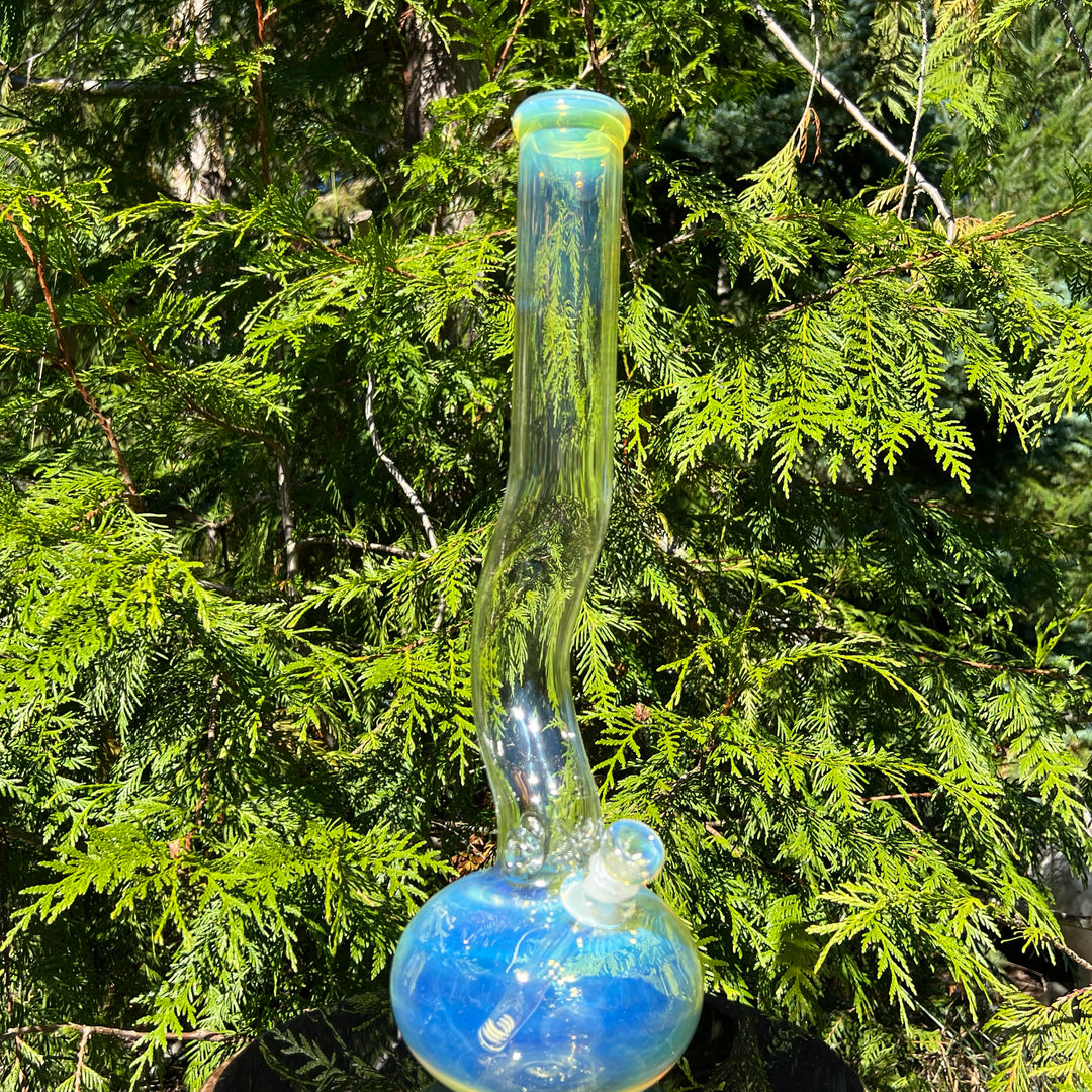 18" Fumed Zig Zag Bubble Bong Glass Pipe Mary Jane's Glass   