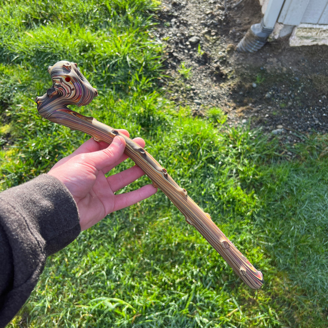 14" Woody Wood Stryder Pipe Glass Pipe Wazoo Glass