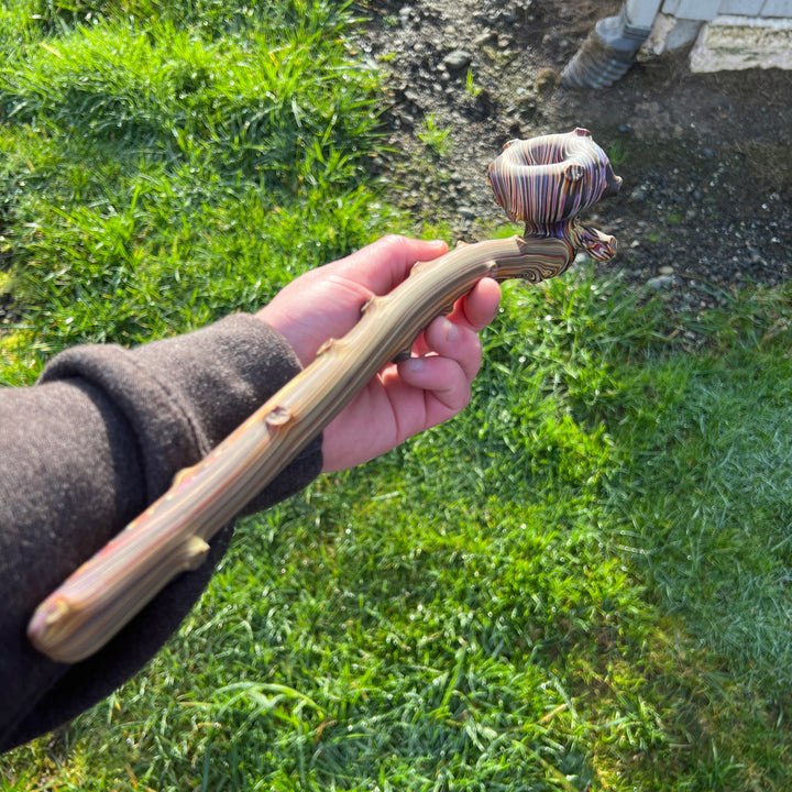 14" Woody Wood Stryder Pipe Glass Pipe Wazoo Glass