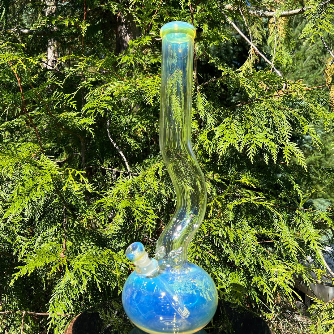 18" Fumed Zig Zag Bubble Bong Glass Pipe Mary Jane's Glass   