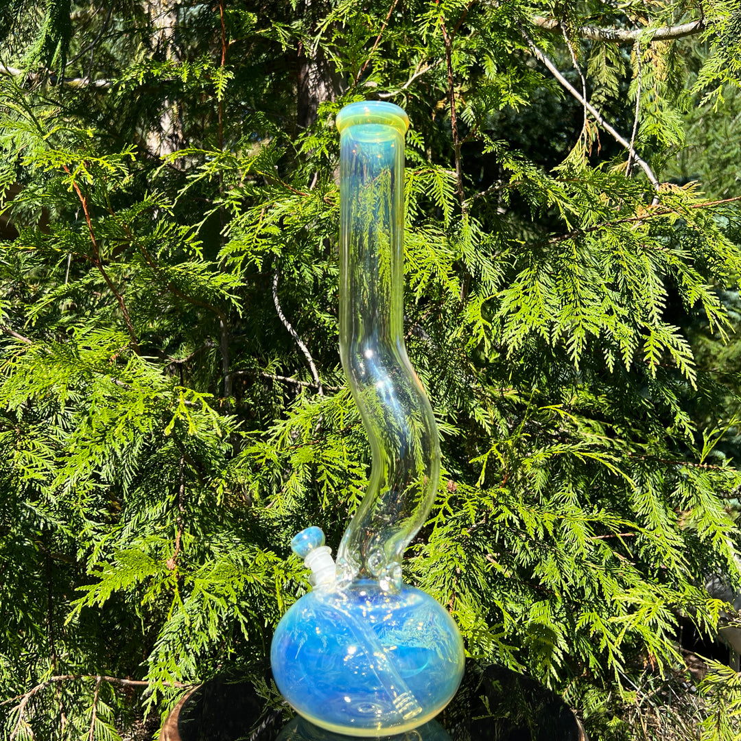 18" Fumed Zig Zag Bubble Bong Glass Pipe Mary Jane's Glass   