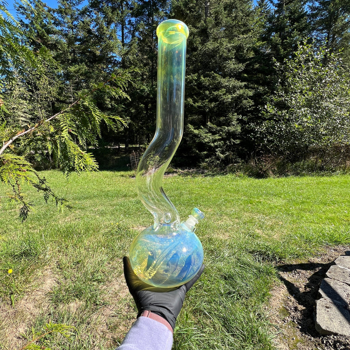 18" Fumed Zig Zag Bubble Bong Glass Pipe Mary Jane's Glass   