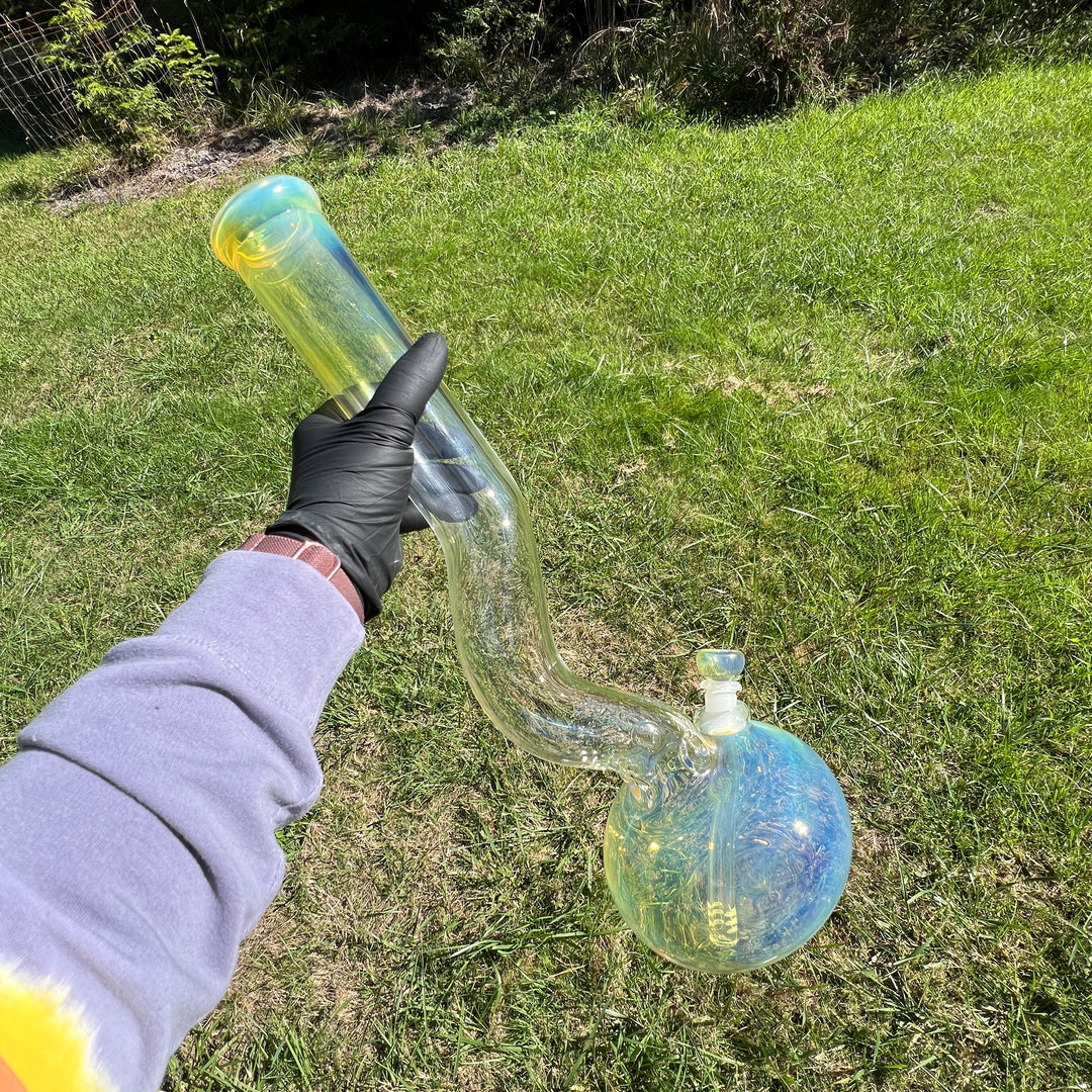 18" Fumed Zig Zag Bubble Bong Glass Pipe Mary Jane's Glass   