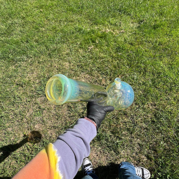 18" Fumed Zig Zag Bubble Bong Glass Pipe Mary Jane's Glass   