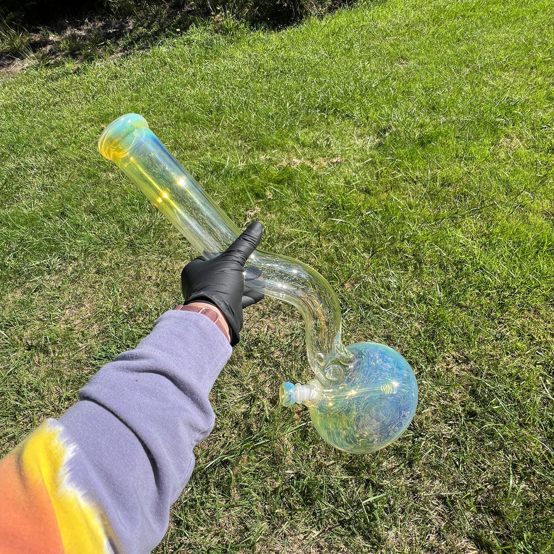 18" Fumed Zig Zag Bubble Bong Glass Pipe Mary Jane's Glass   