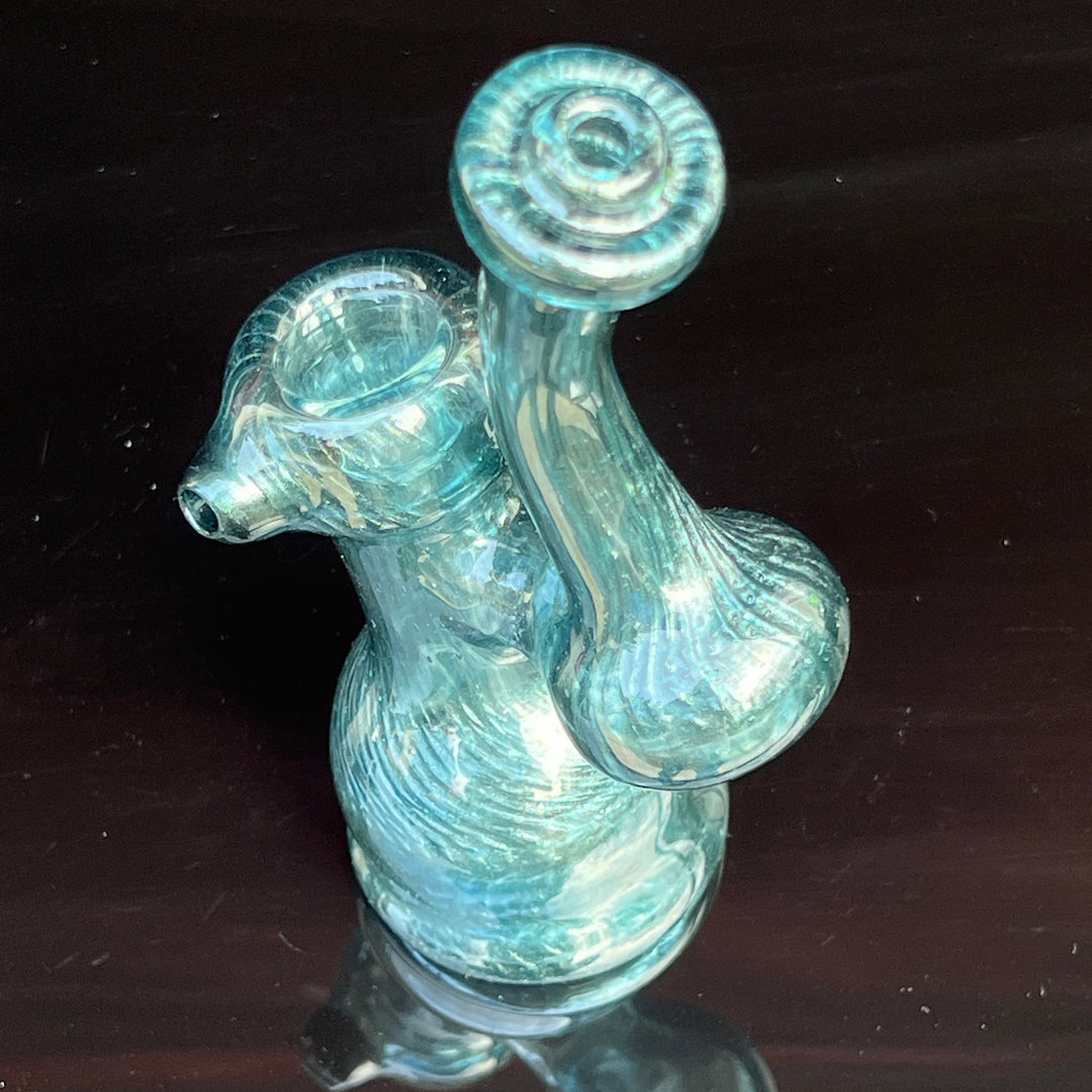 Unobtanium Bubbler with Blue Carb Glass Pipe Cose Glass   