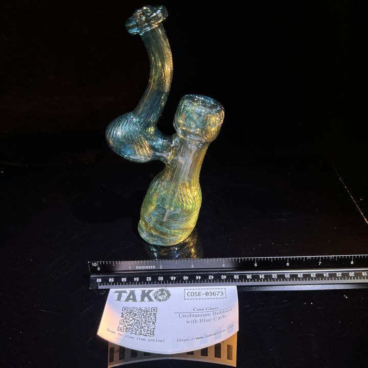 Unobtanium Bubbler with Blue Carb Glass Pipe Cose Glass   