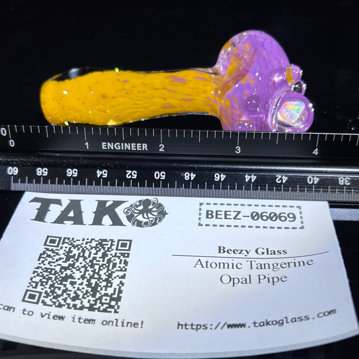 Atomic Tangerine Opal Pipe Glass Pipe Beezy Glass   