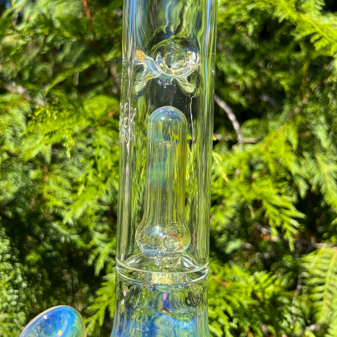 16" Fumed Double Perc with Halo Beaker Glass Pipe Mary Jane's Glass   