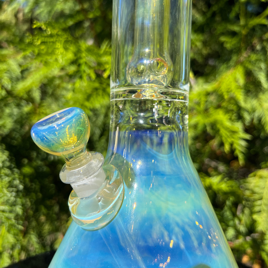 16" Fumed Double Perc with Halo Beaker Glass Pipe Mary Jane's Glass   