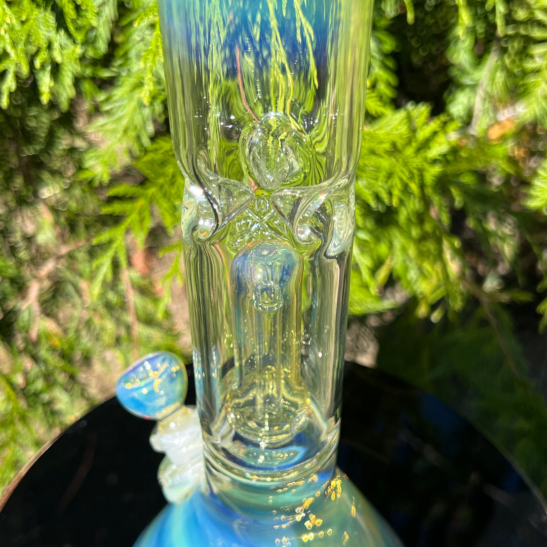 16" Fumed Double Perc with Halo Beaker Glass Pipe Mary Jane's Glass   