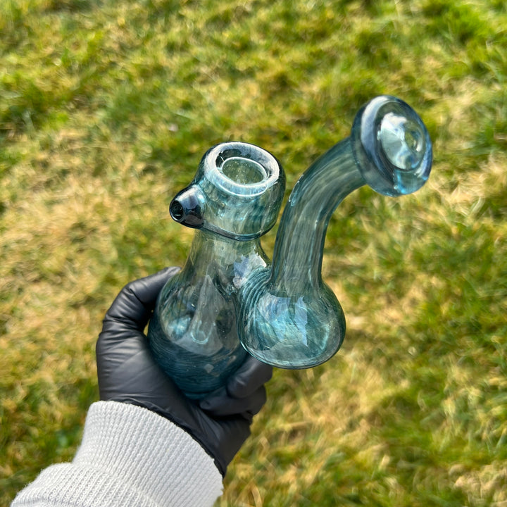 Unobtanium Bubbler with Blue Carb Glass Pipe Cose Glass   