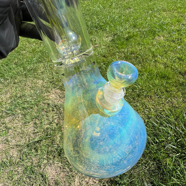 16" Fumed Double Perc with Halo Beaker Glass Pipe Mary Jane's Glass   