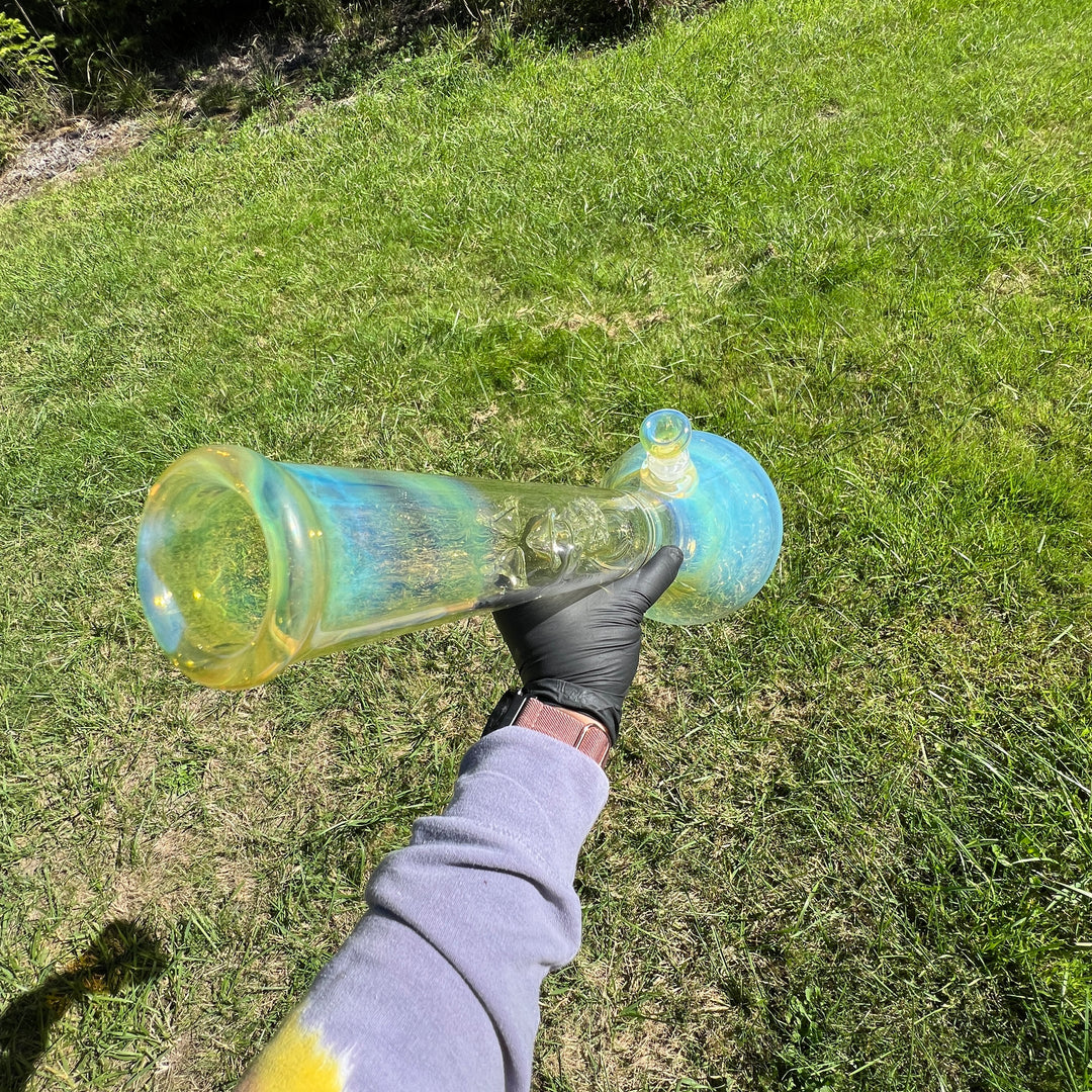 16" Fumed Double Perc with Halo Beaker Glass Pipe Mary Jane's Glass   