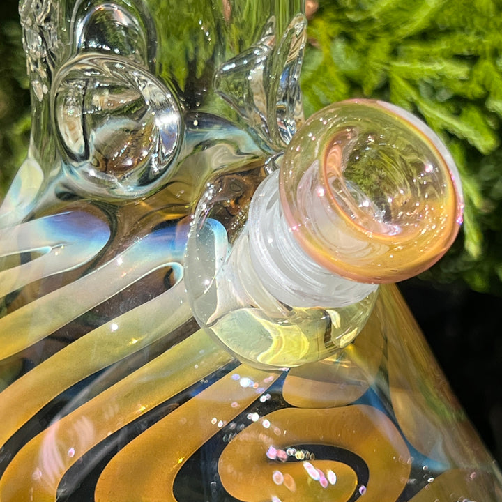 15" Gold Fumed Squiggle Beaker Bong Glass Pipe Mary Jane's Glass   