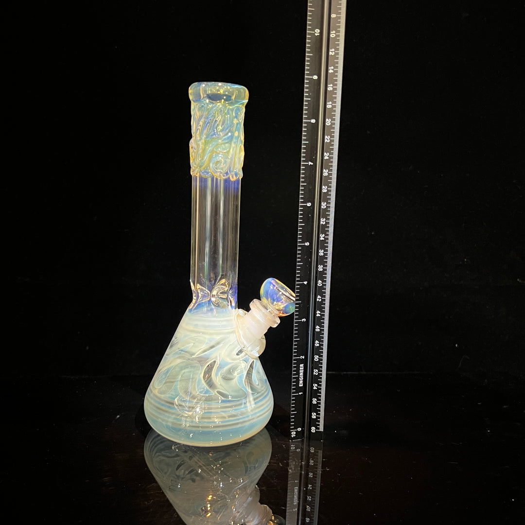 9" Fumed Squiggle Beaker Bong Glass Pipe Mary Jane's Glass   