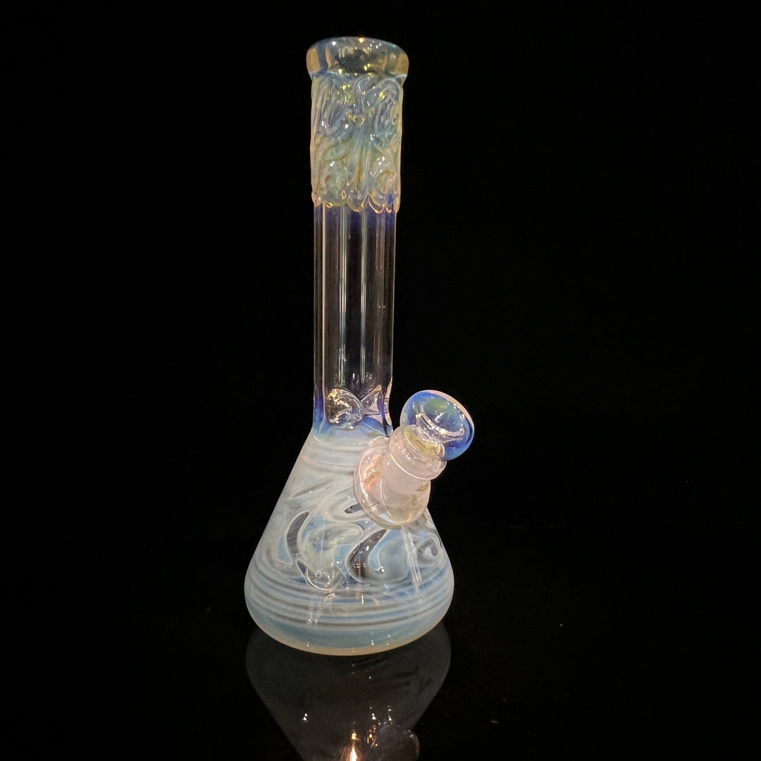 9" Fumed Squiggle Beaker Bong Glass Pipe Mary Jane's Glass   