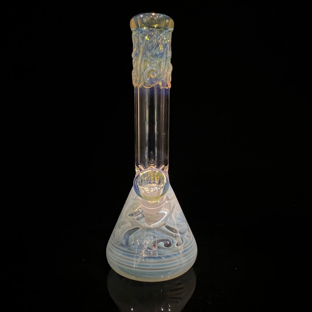 9" Fumed Squiggle Beaker Bong Glass Pipe Mary Jane's Glass   