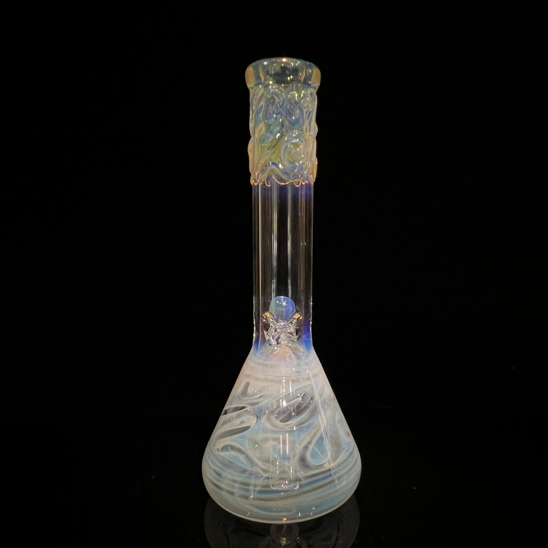 9" Fumed Squiggle Beaker Bong Glass Pipe Mary Jane's Glass   