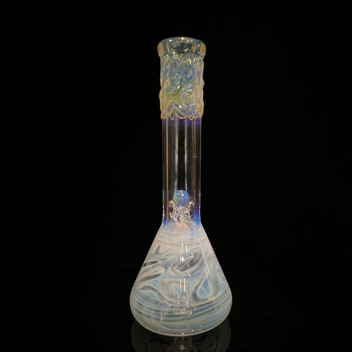 9" Fumed Squiggle Beaker Bong Glass Pipe Mary Jane's Glass   