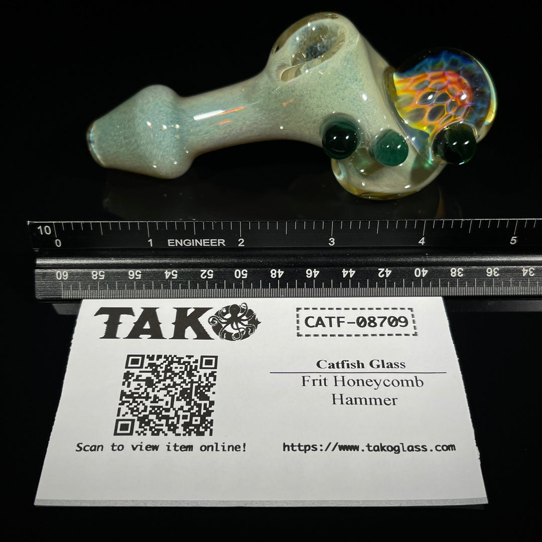 Frit Honeycomb Hammer Glass Pipe Catfish Glass