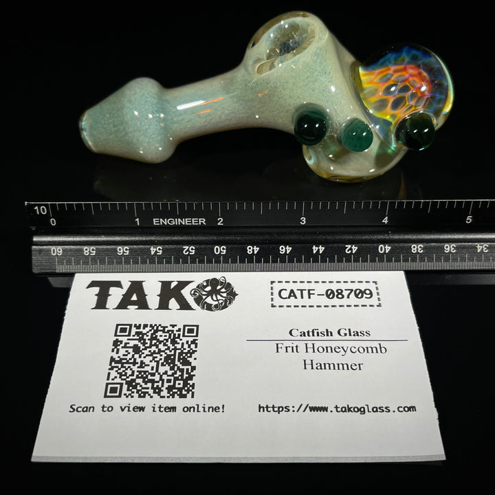 Frit Honeycomb Hammer Glass Pipe Catfish Glass