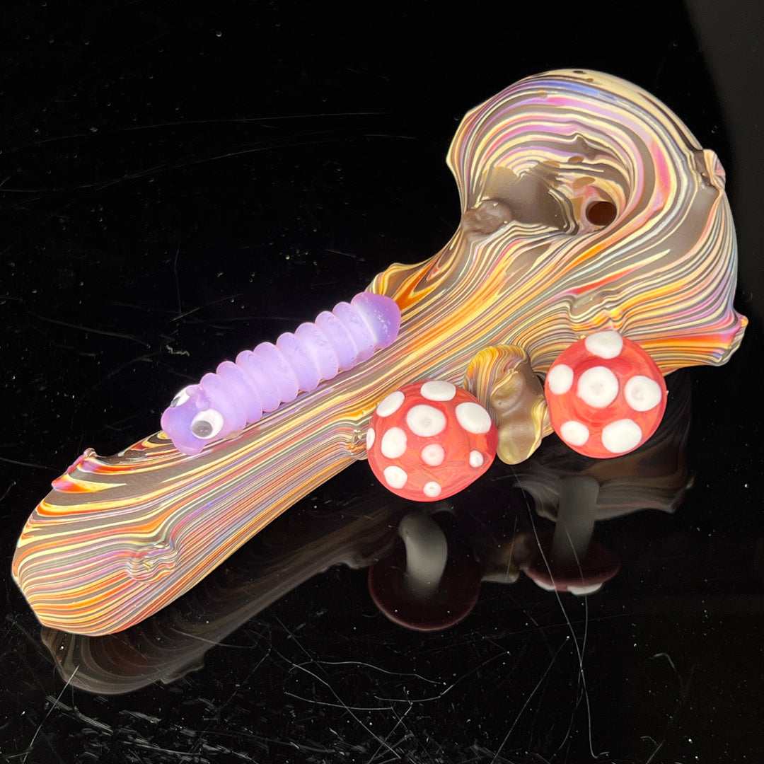 Wood Grain Caterpillar Shroom Branch Pipe Glass Pipe Wazoo Glass