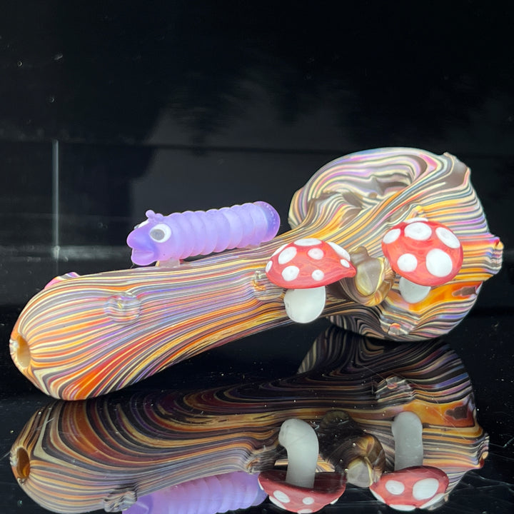 Wood Grain Caterpillar Shroom Branch Pipe Glass Pipe Wazoo Glass