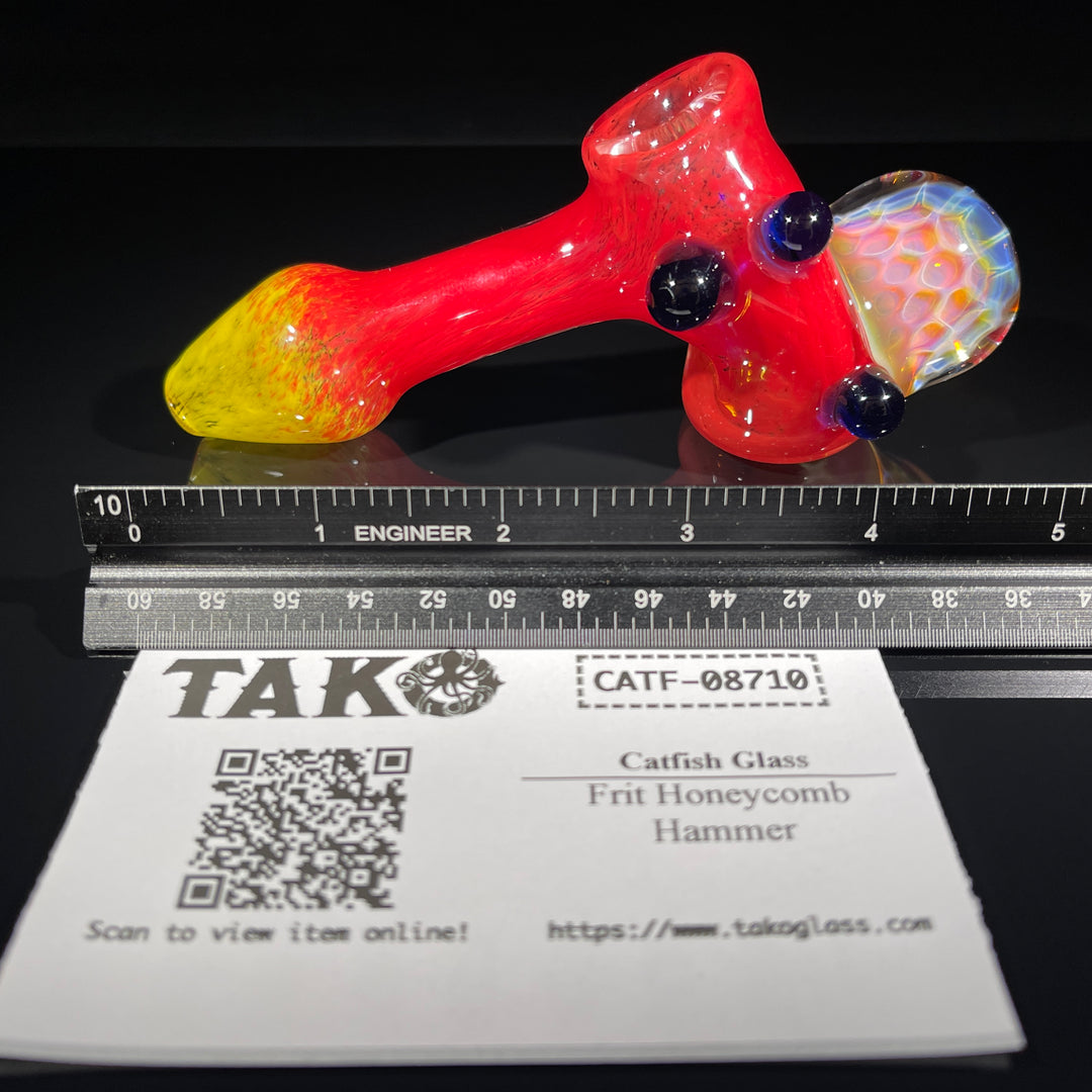 Frit Honeycomb Hammer Glass Pipe Catfish Glass