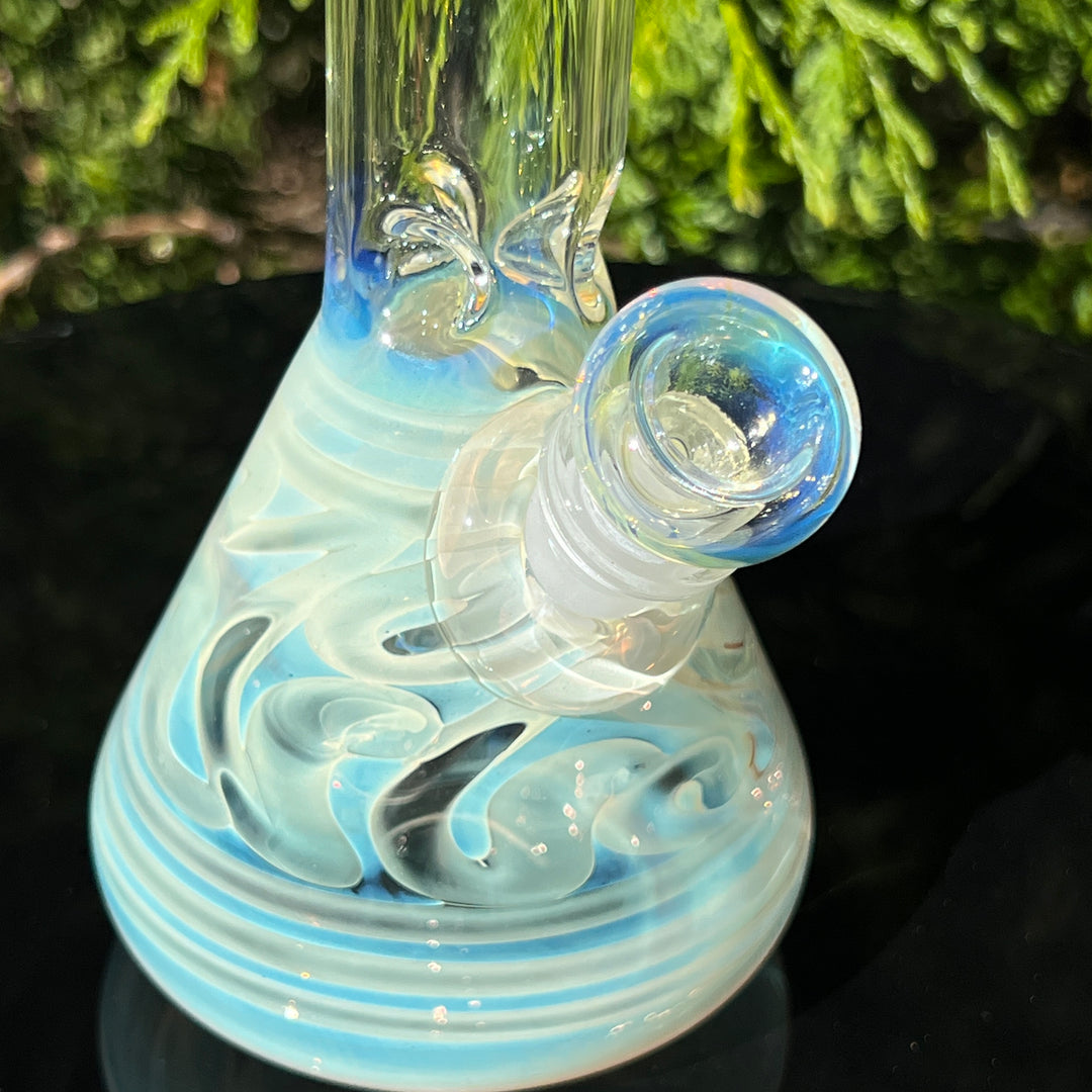 9" Fumed Squiggle Beaker Bong Glass Pipe Mary Jane's Glass   