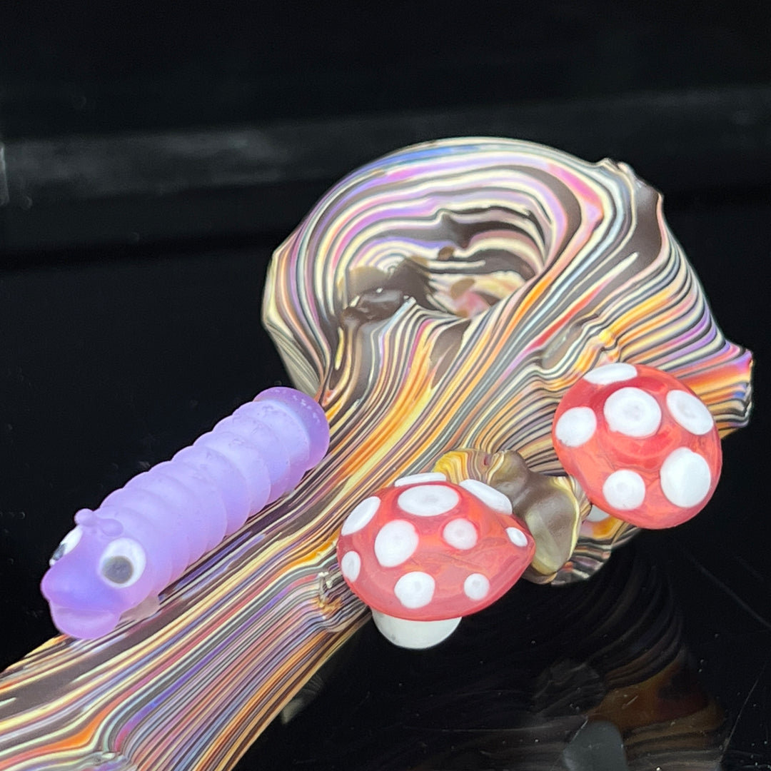 Wood Grain Caterpillar Shroom Branch Pipe Glass Pipe Wazoo Glass