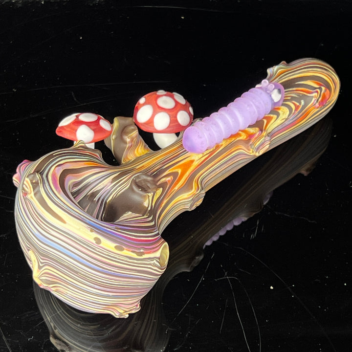 Wood Grain Caterpillar Shroom Branch Pipe Glass Pipe Wazoo Glass