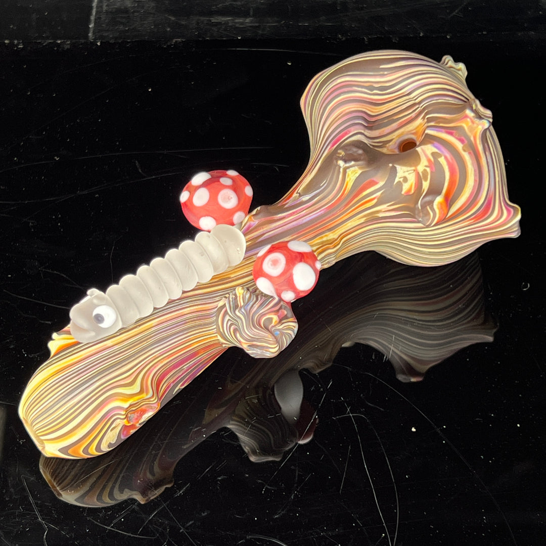 Wood Grain Caterpillar Shroom Branch Pipe Glass Pipe Wazoo Glass