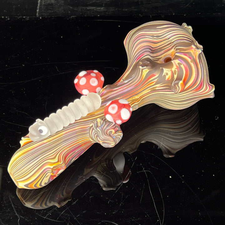 Wood Grain Caterpillar Shroom Branch Pipe Glass Pipe Wazoo Glass